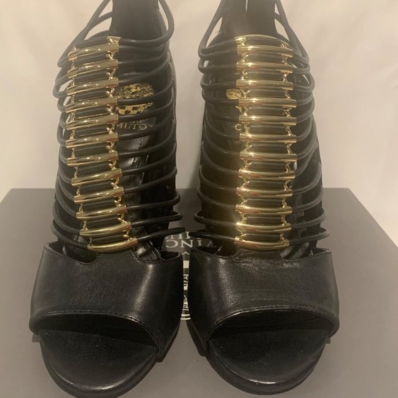 Vince Camuto Ladies Black & Gold Shoes - Picture 2 of 9